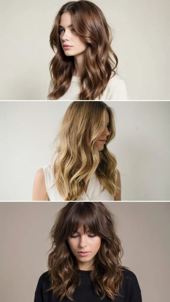 Long Wavy Layers for Thick Hair