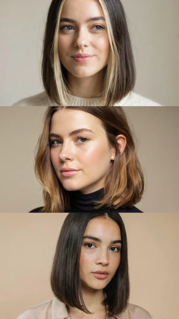 Sleek Lob With Long Front Pieces