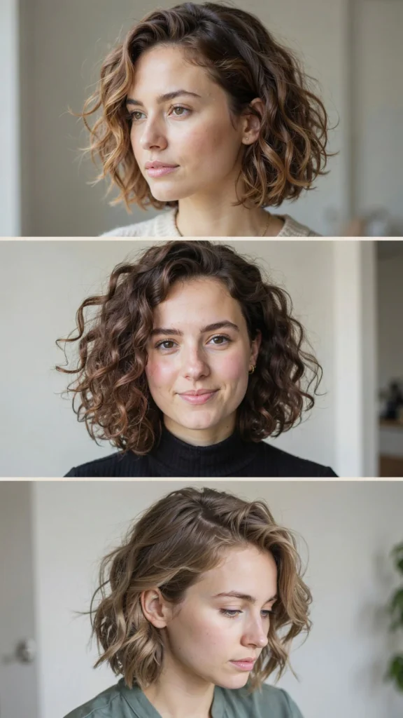 Curly Asymmetrical Bob