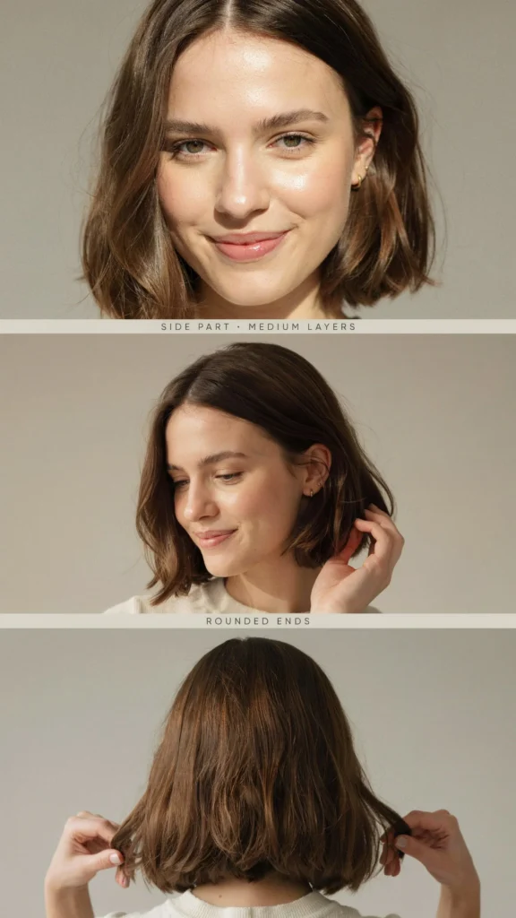Side Part Medium Layers with Rounded Ends