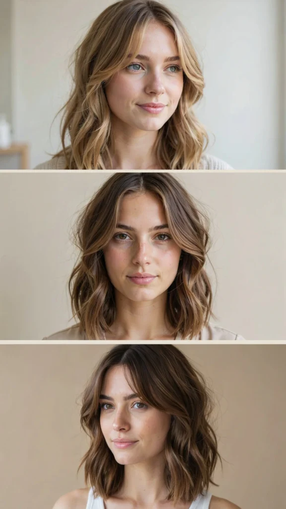 Medium Wavy Layers for Oval Faces