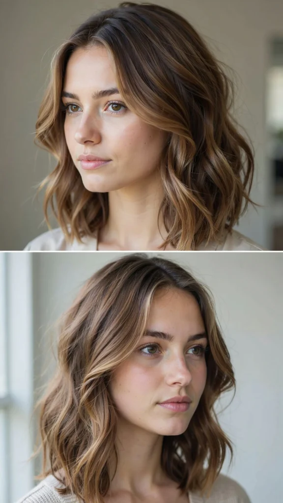 Medium Wavy Layers With Side Part
