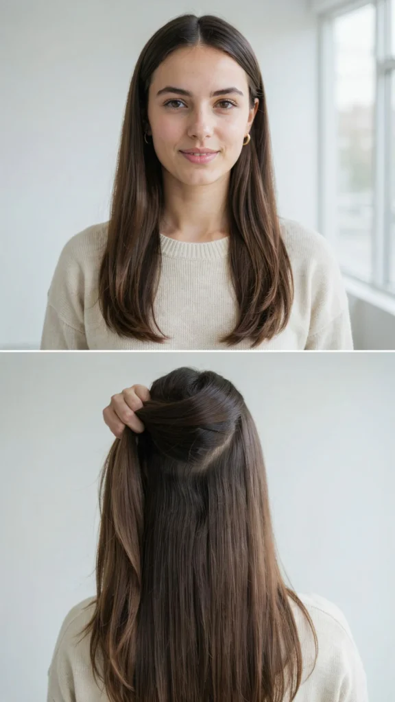 Long Sleek Hair with Hidden Undercut