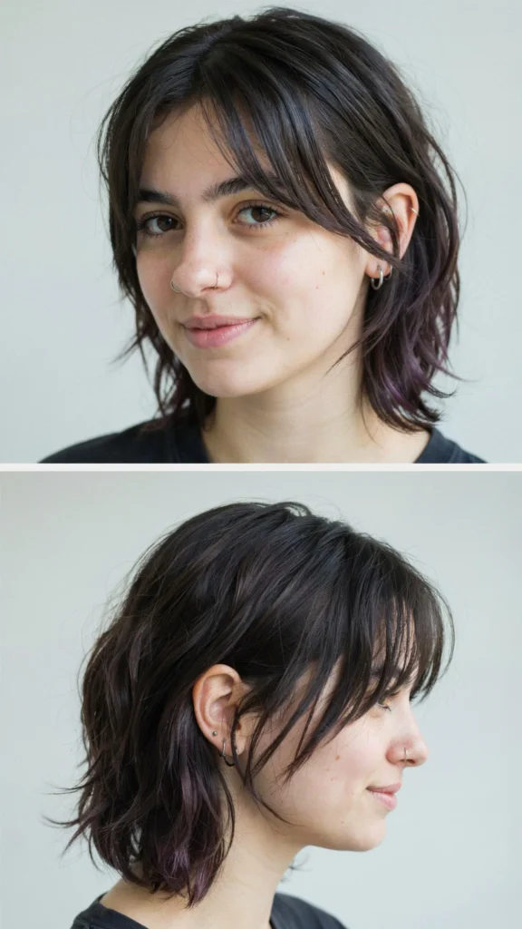Medium Emo Cut With Side Bangs