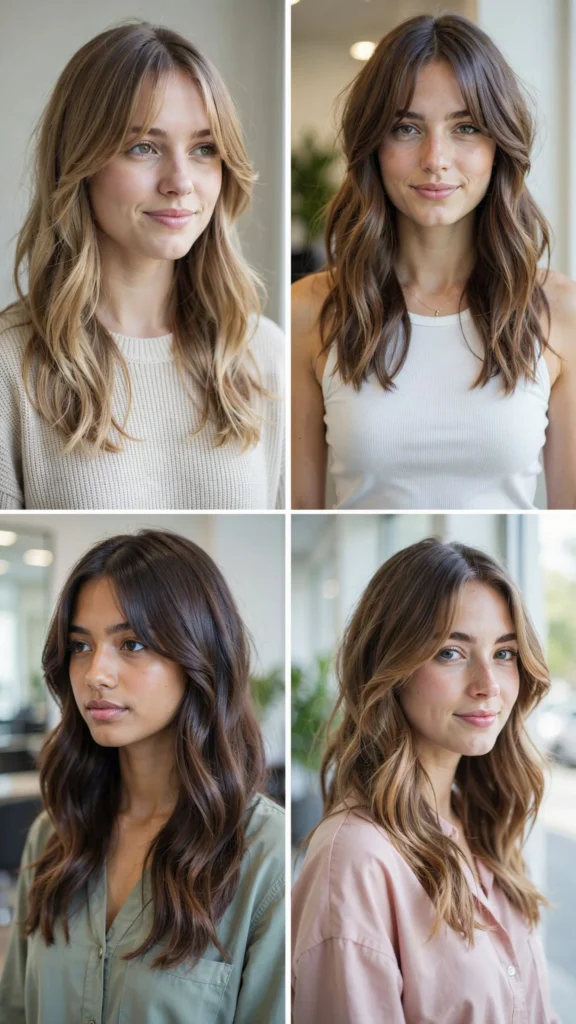 Wavy Layers With Curtain Bangs For Everyday Wear