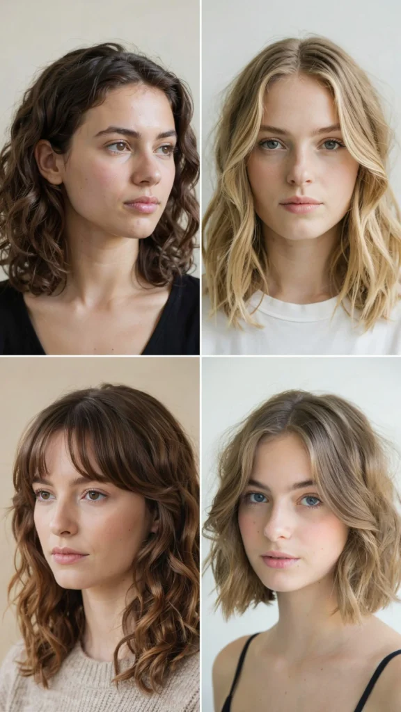 2. Face-Framing Curly Medium Layers