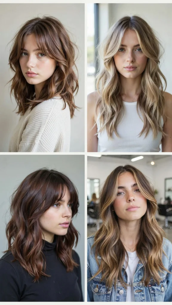 Layered Wolf Cut With Wavy Bangs