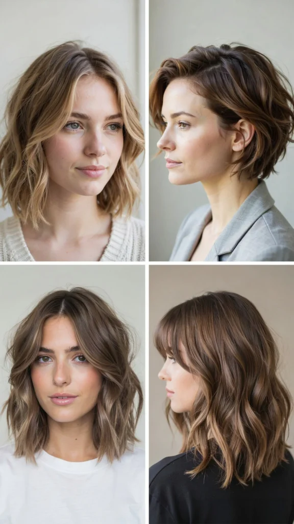 Short Wavy Layers For Fine Hair