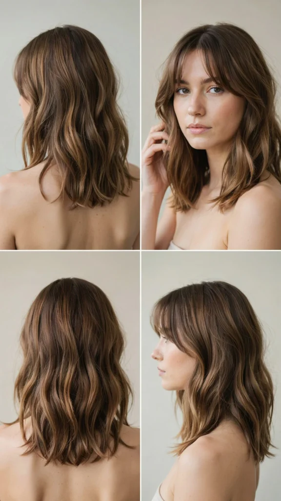 Medium Wavy Layers With Balayage