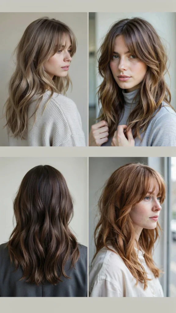 Long Shag Haircut With Face-Framing Bangs