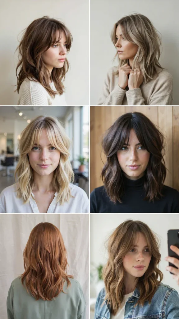 Shag Haircut With Long Curtain Bangs
