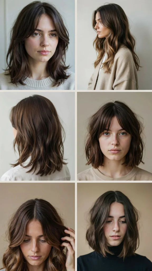 22. Low-Maintenance Dark Brown Face-Framing Layers