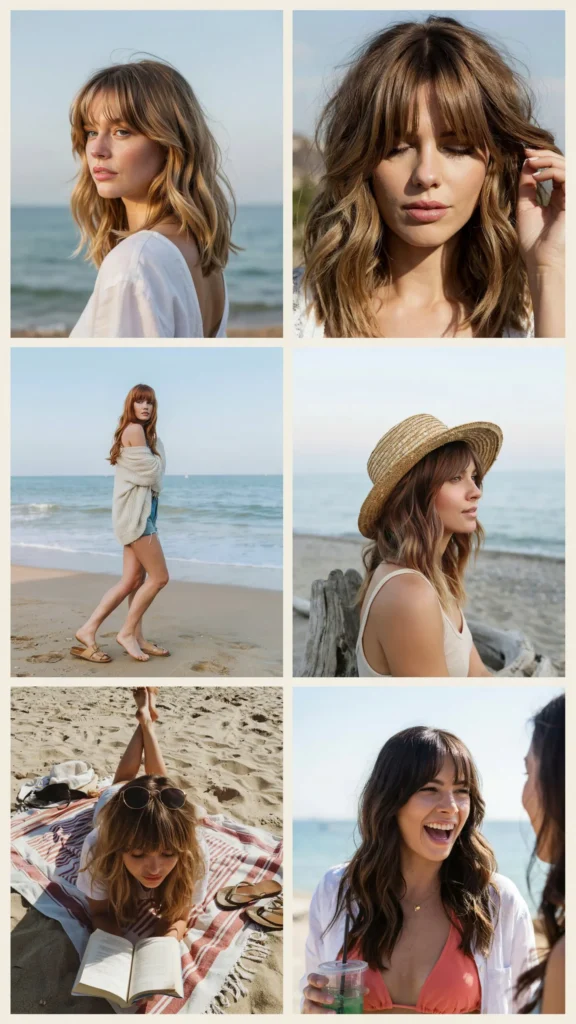 Beachy Wavy Layers With Bangs