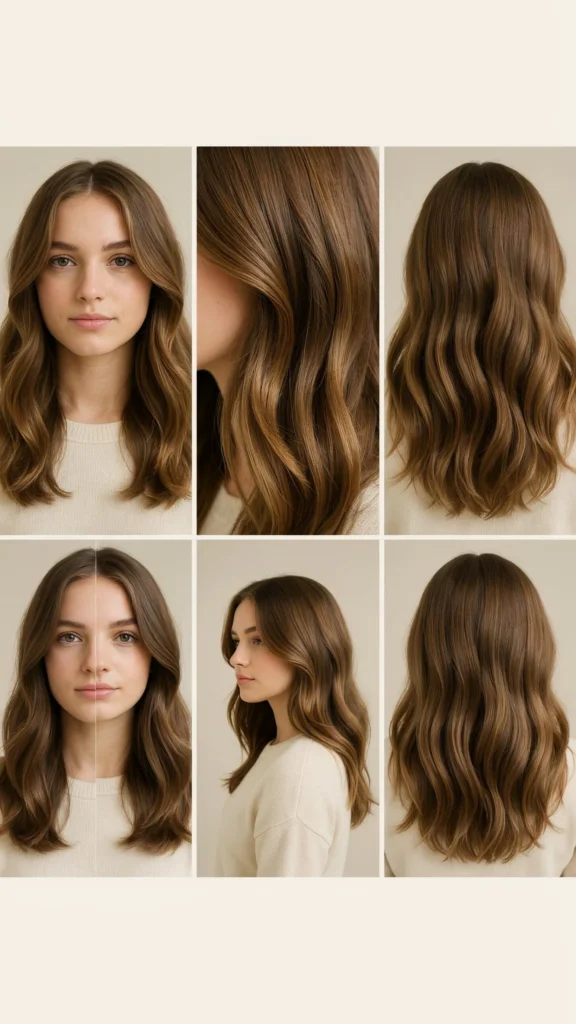 Long Brunette Layers with S-Curve Waves