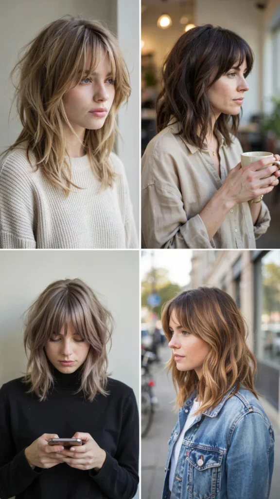Low-Maintenance Shag Haircut With Bangs