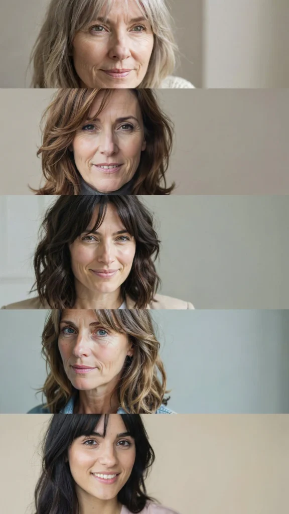  Mid-Length Cut With Wispy Bangs