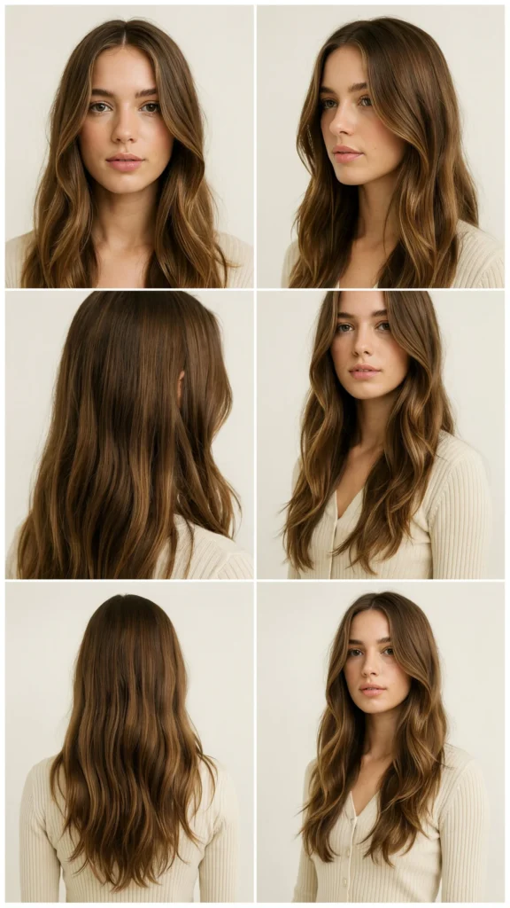 Long Brunette Layers with Wispy Ends