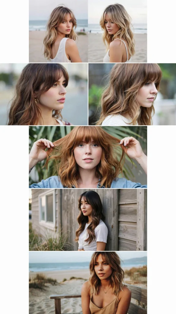 Beachy Wavy Layers With Curtain Bangs