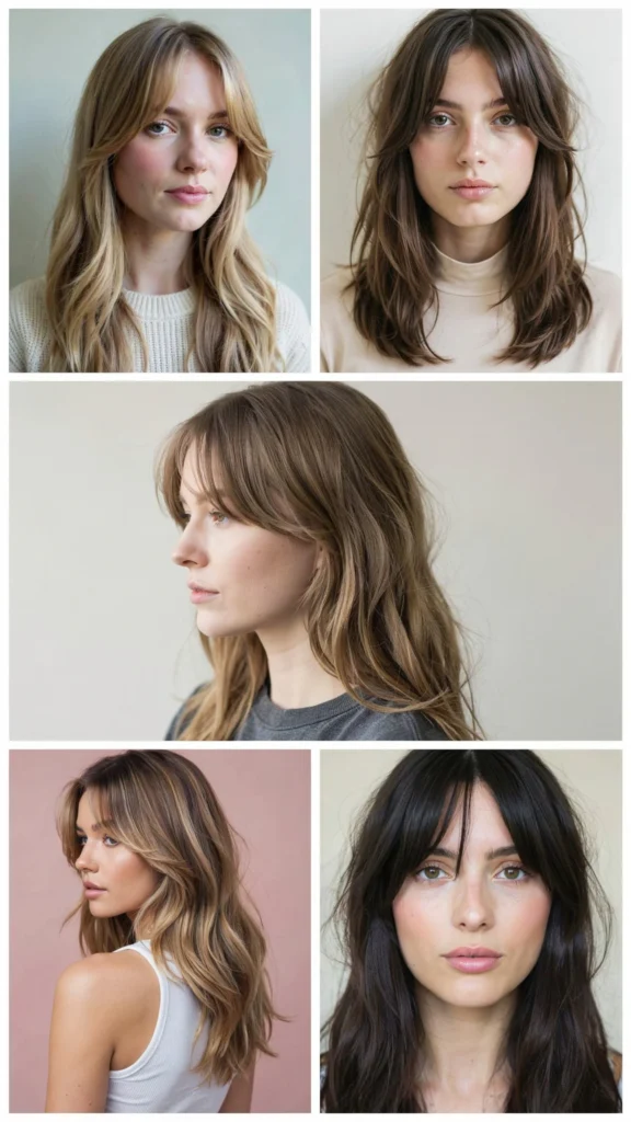 ong Curtain Bangs With Layers