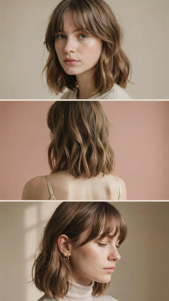 Fine Wavy Layers With Curtain Bangs