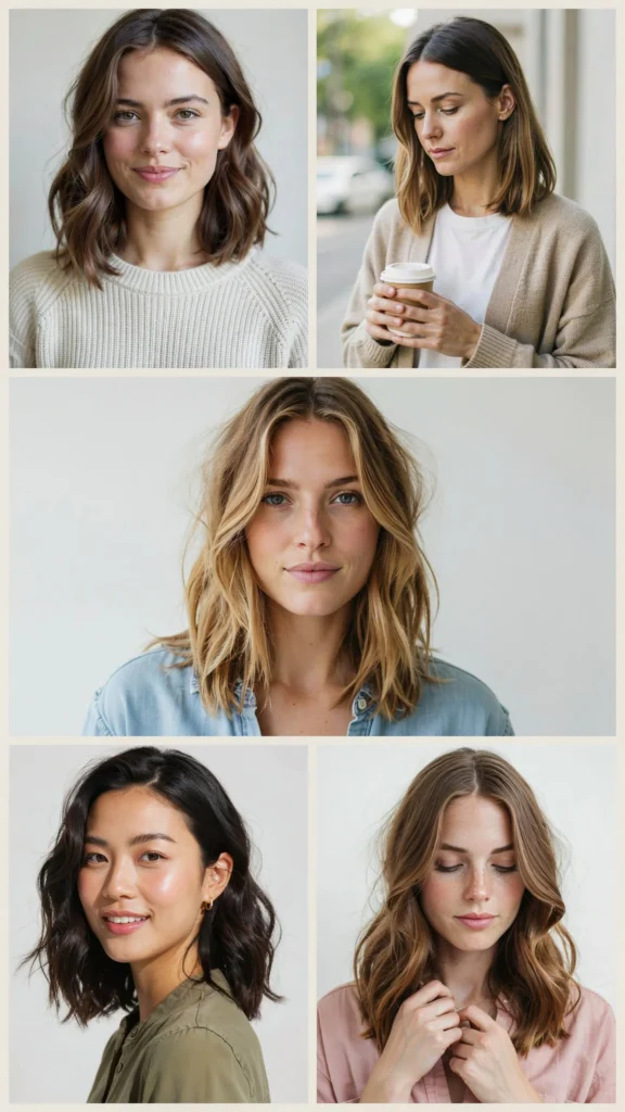 Collarbone-Length Cut With Side Part