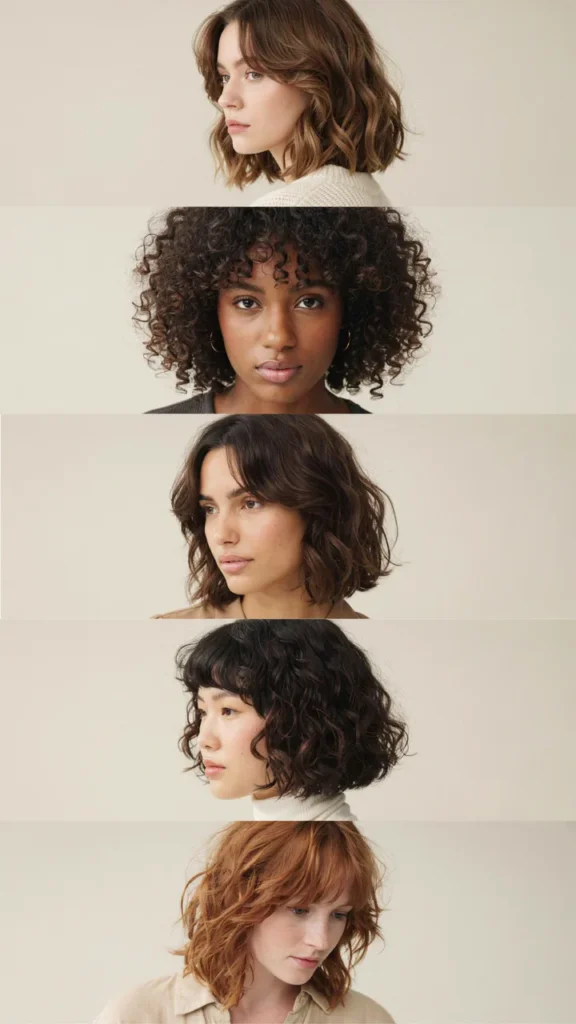 Curly Medium Shag Haircut