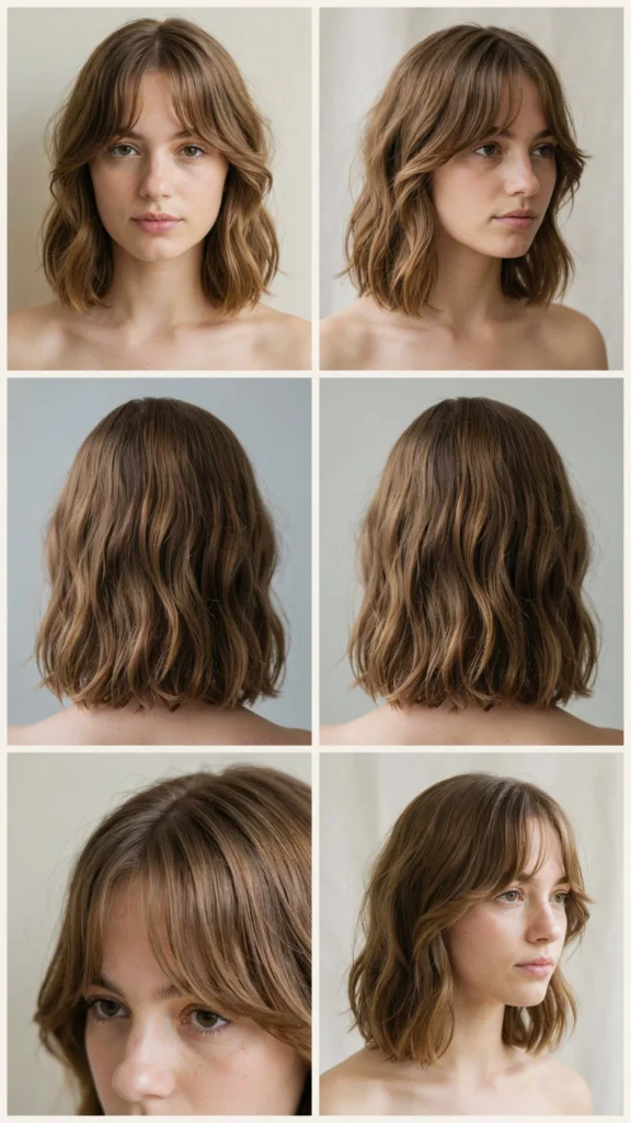 21. Short Wavy Cut With Curtain Bangs for Fine Hair