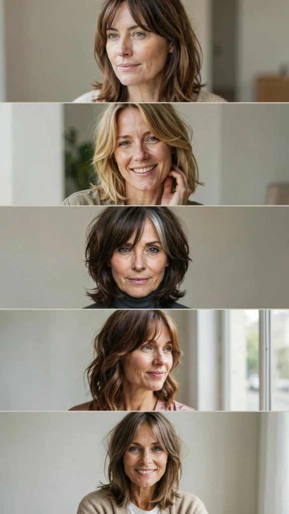 Layered Cut With Curtain Bangs