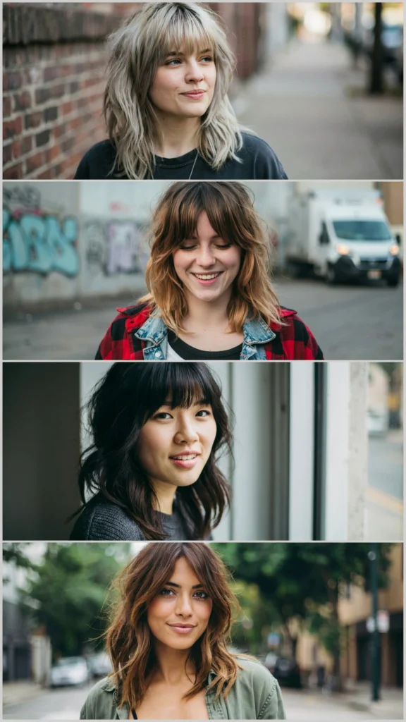 Soft Grunge Cut with Long Bangs