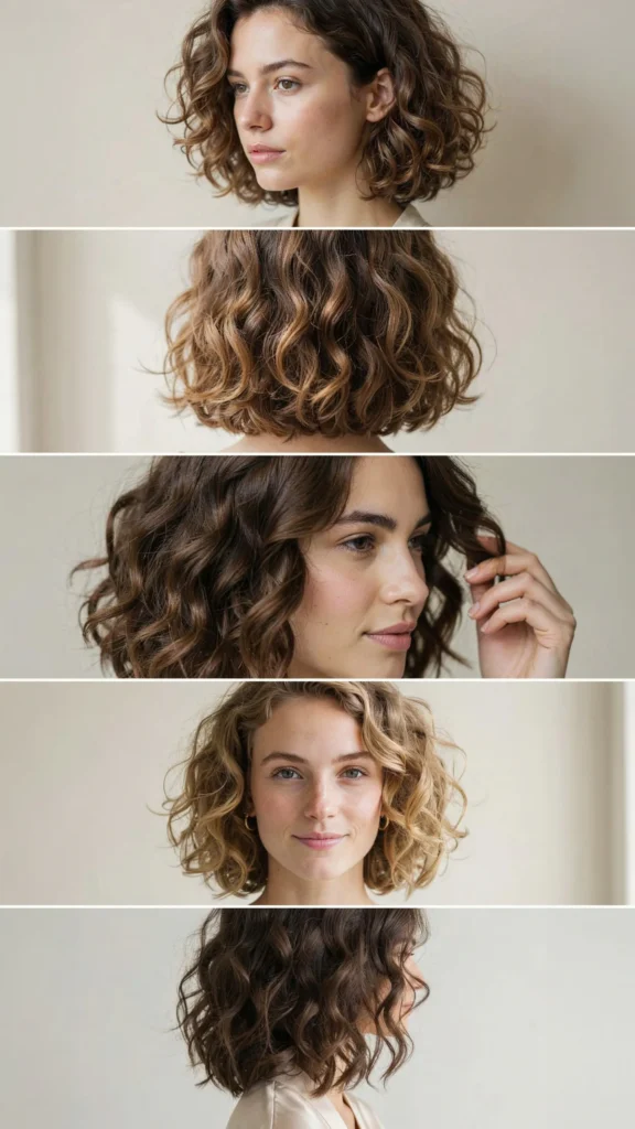 3. Rounded Curly Layered Cut