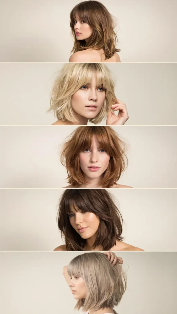 Shag Haircut With Bardot Bangs
