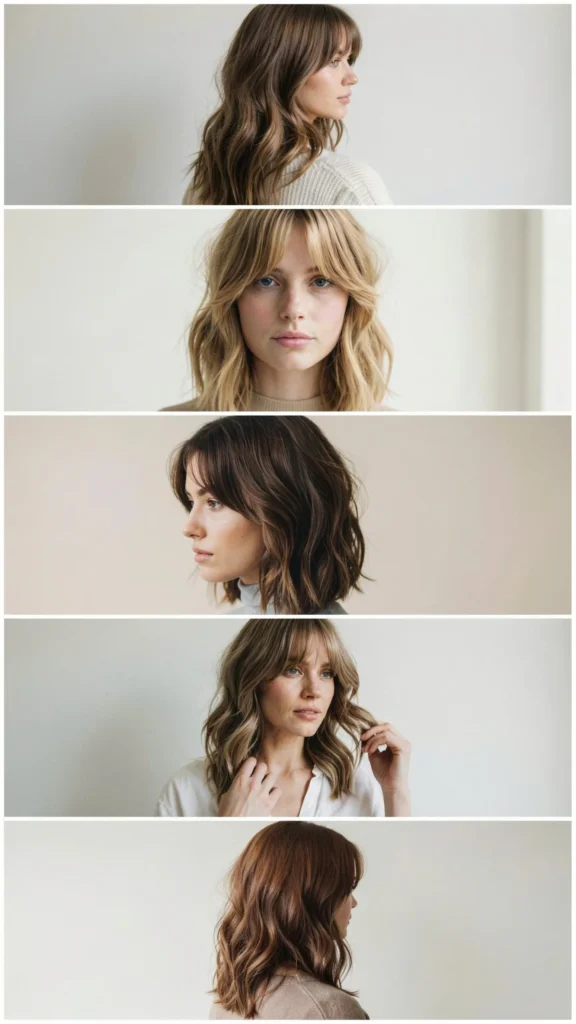 Thick Wavy Layers With Curtain Bangs