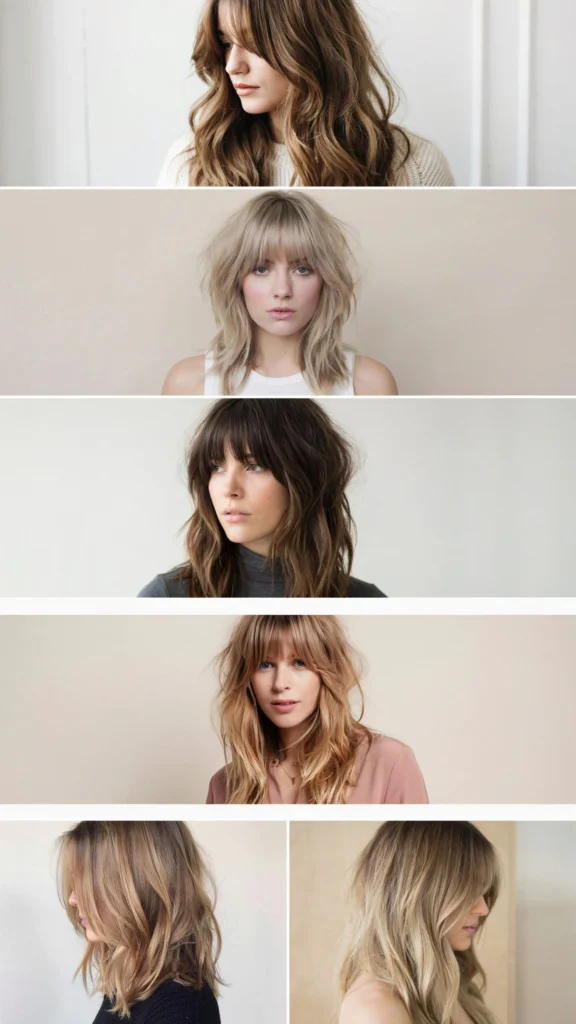 Long Shaggy Waves With Full Bangs