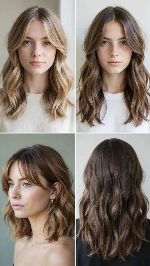 Wavy Layers With Rounded Curtain Bangs