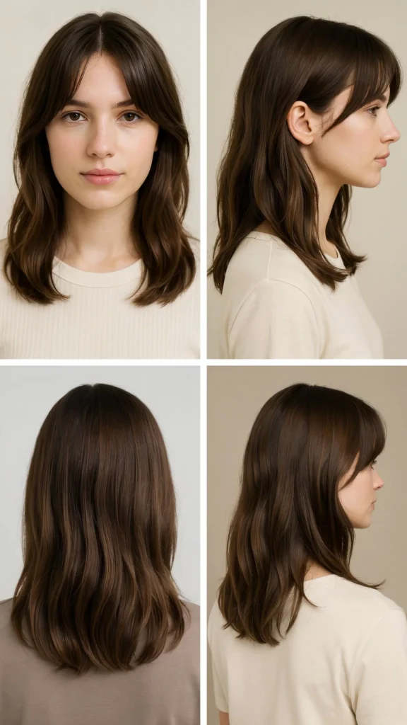 10. Layered Cut With Soft Curtain Bangs