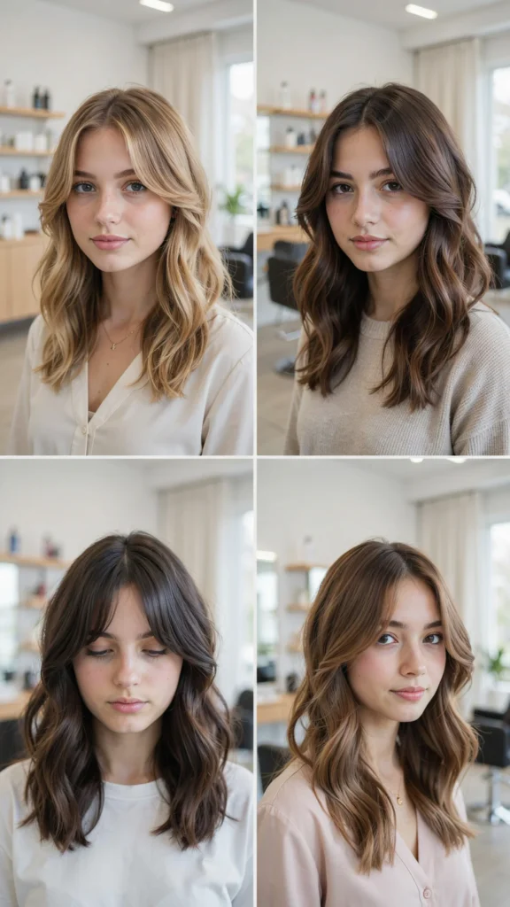 Medium Wavy Cut With Curtain Bangs