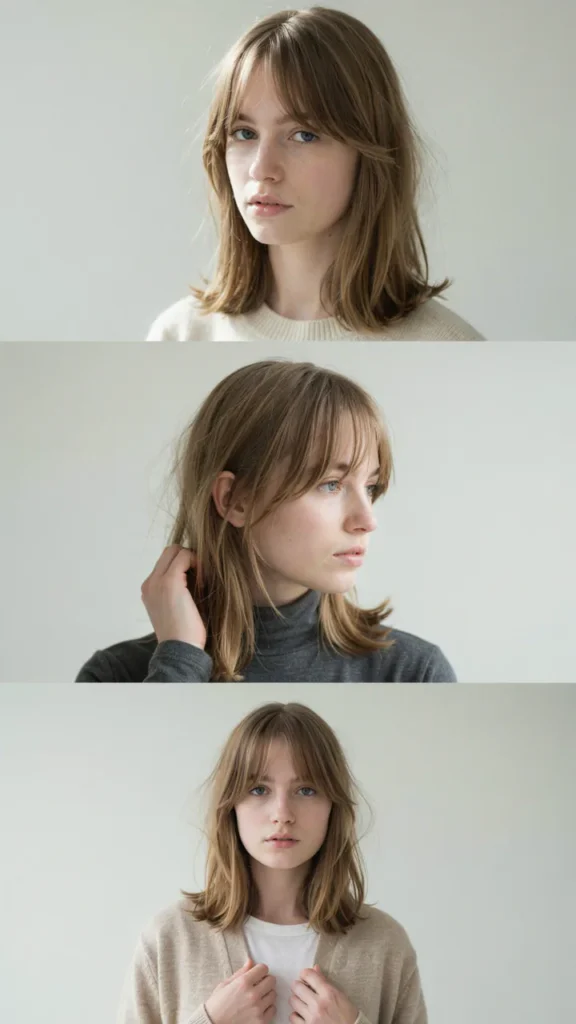 Straight Shag Haircut With See-Through Bangs