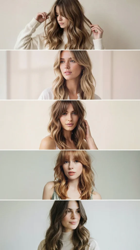 Romantic Waves With Long Curtain Bangs