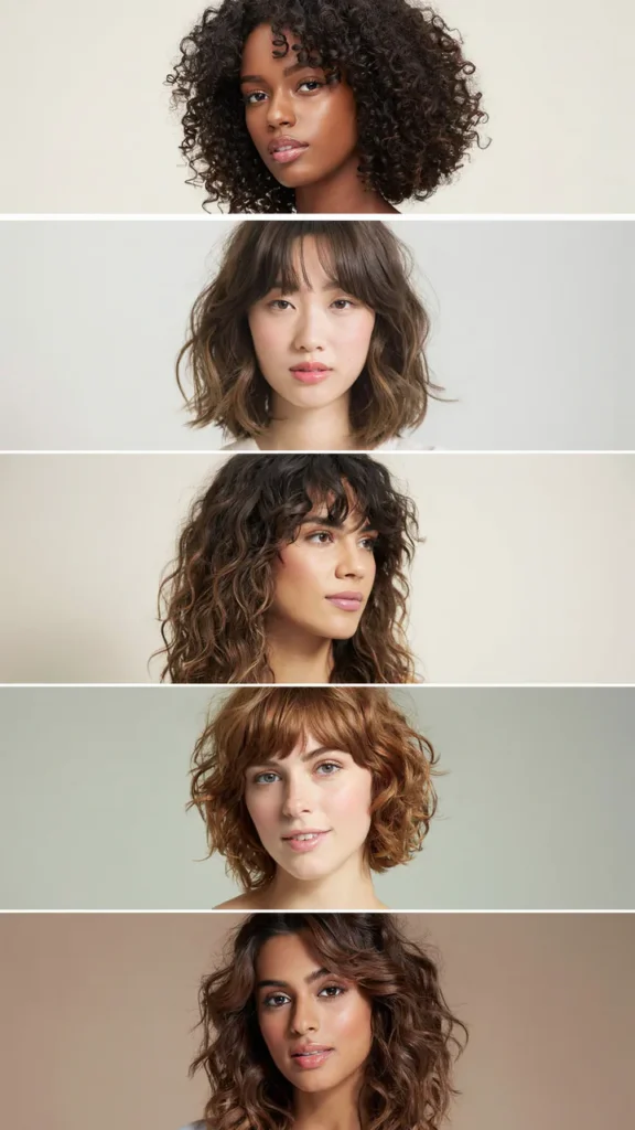 Curly Shag for Round Faces