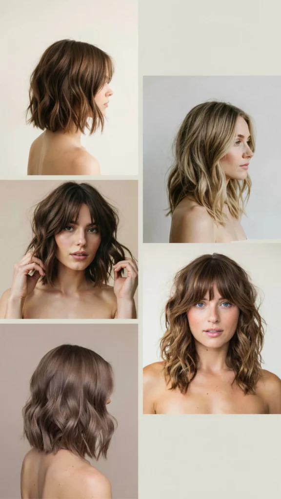Short Wavy Layers For Thick Hair