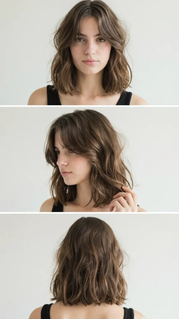 Choppy Shoulder-Length Wavy Layers