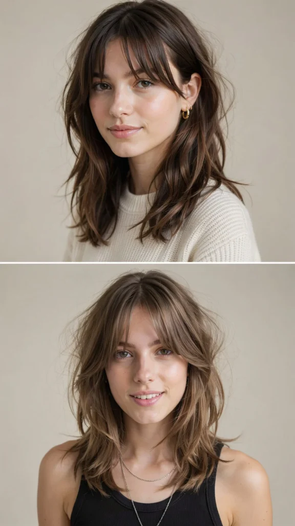 Soft Wolf Cut with Wispy Bangs