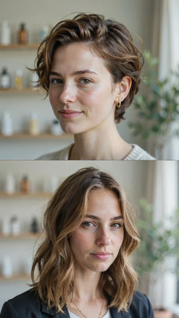 Wavy Pixie Cut With Long Layers