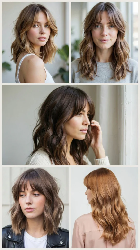 Wavy Lob With Layered Bangs
