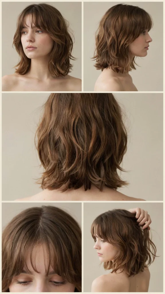 7. Short Wolf Cut With Curtain Bangs
