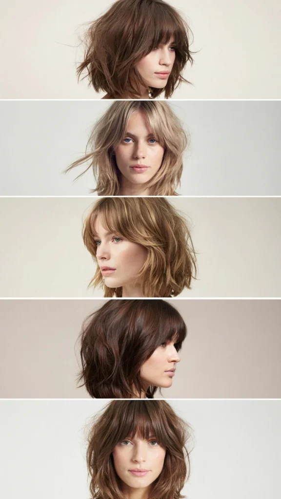 19. Choppy Medium Layers With Long Curtain Fringe