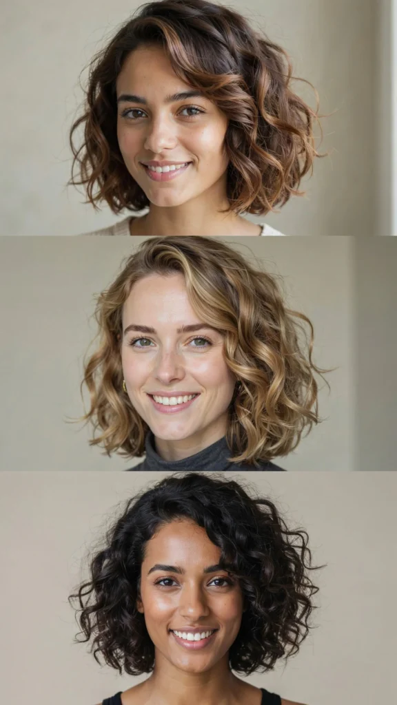 Curly Asymmetrical Bob
