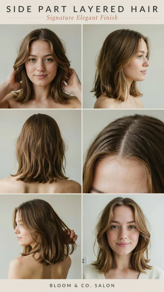 Side Part Layered Hair Signature Elegant Finish