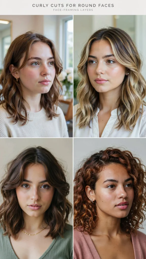Shoulder-Length Curly Cut With Face-Framing Layers
