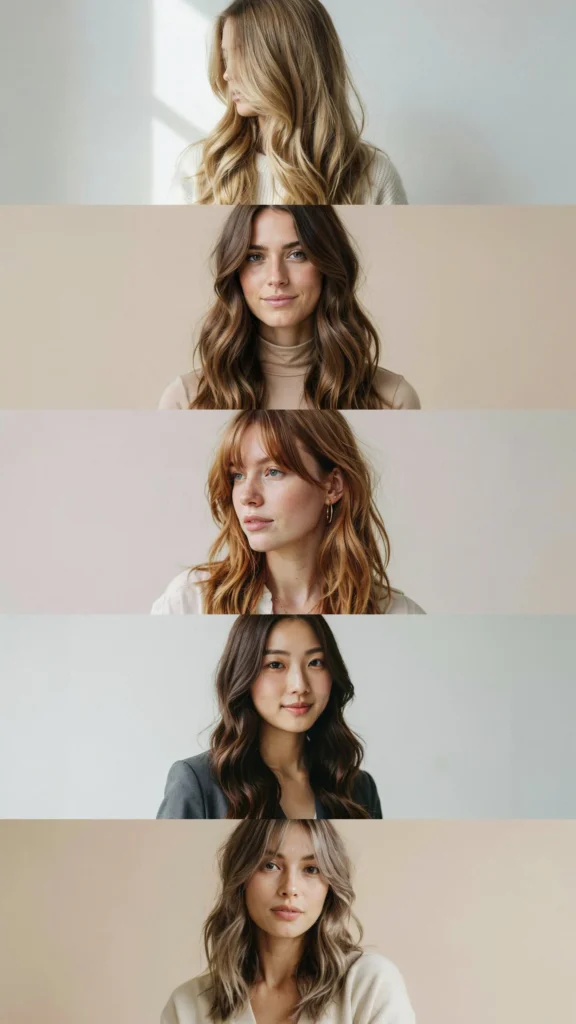 Wavy Layers With Curtain Bangs for Long Thick Hair
